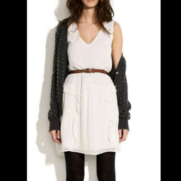 Madewell Silk Chiffon V-Neck Ruffle Tiered Dress - Picture 4 of 7